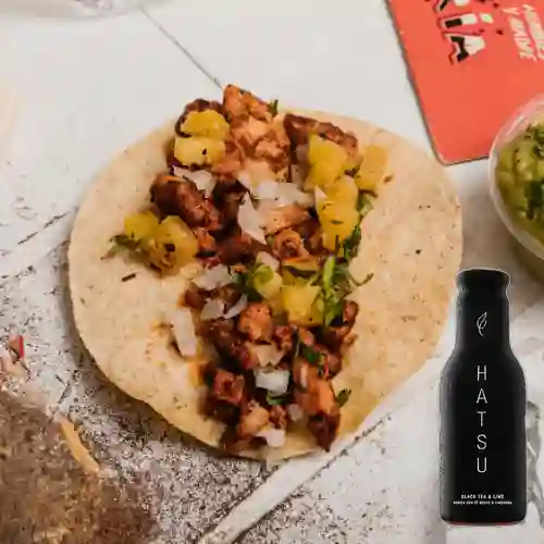 Combo Taco Al Pastor X3 +Hatsu Negro&Limonada 400ml