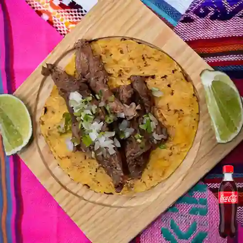 Combo Taco de Arrachera +Cocacola Orig 400ml