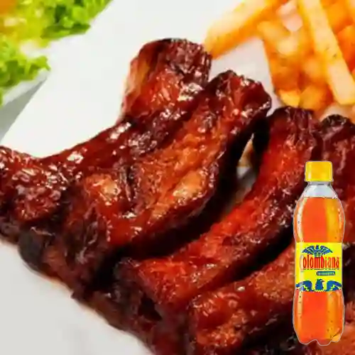 Combo Costillas Bbq + Gaseosa Colombiana 250Ml.