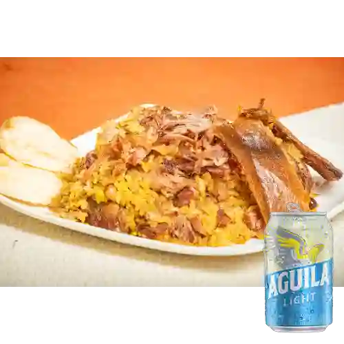 Combo Lechona de 500 Gramos + Aguila Light 355 ml