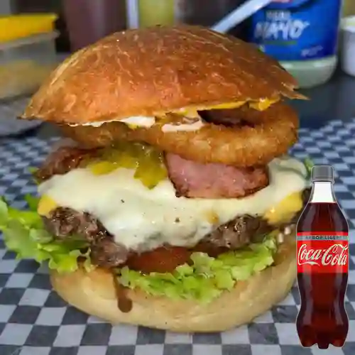 Combo Hamburguesa American Royal +Cocacola Light 400ml
