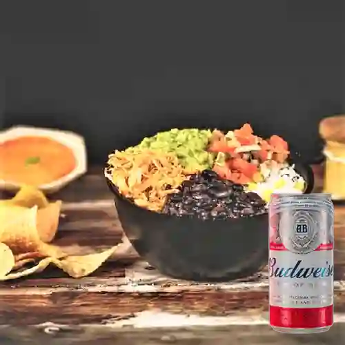 Combo Arma tu Tazón X2 Carnes + Budweiser Lta 269ml