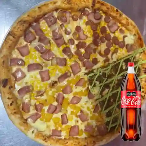 Combo Pizza Familiar 4 Estaciones +Cocacola Orig 1.5l