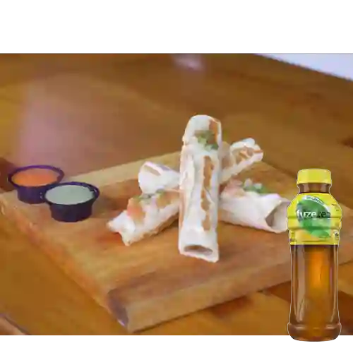Combo Flautas Pollo Pastor + Fuze Tea Té Verde 400 ml