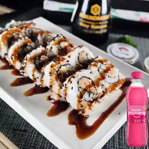 Combo Salmón Skin Roll + Manzana 250 ml