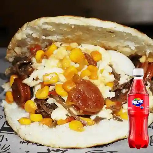 Combo Arepa Ropa Vieja y Bebida + Premio 400 ml