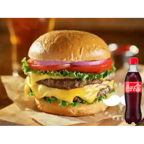 Combo Burger Doble Carne +Cocacola Orig 400ml