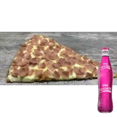 Combo Pizza Jamón y Queso + Uva Postobon 350 ml