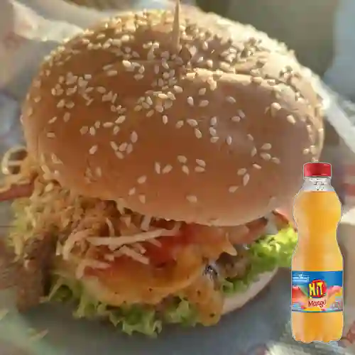 Combo Hamburguesa Sencilla + Jugo Hit de Mango 500Ml