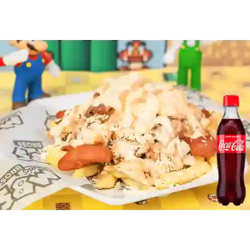 Combo Salchipapas Mario Bross + Coca-Cola Sabor Original 400 ml