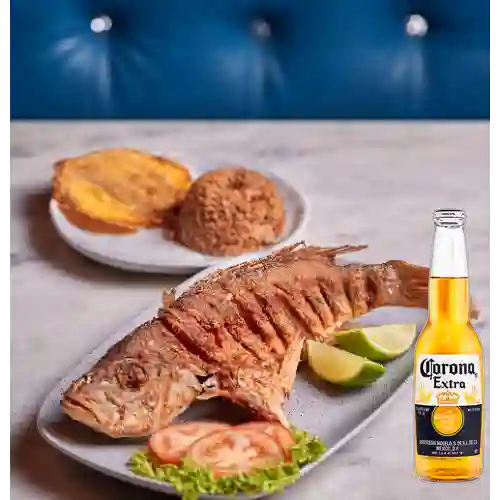 Combo Pargo Frito + Corona 330 ml