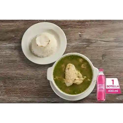 Consomé c/ Menudencias Especial +Postobón Manzana 400ml