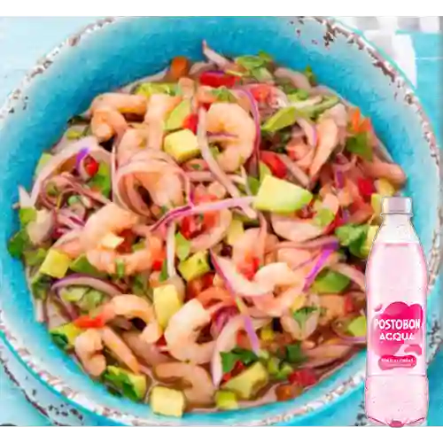 Ceviche Mixto Especial Peruano +Acqua Postobón Frutos Rojos 250ml
