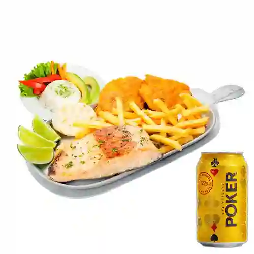 Combo Salmón + Cerveza Poker Lta 330ml