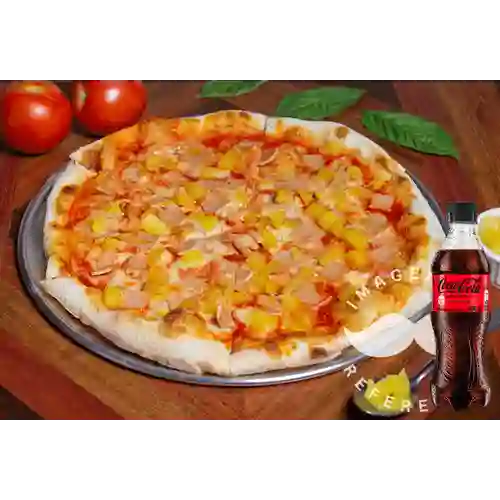 Pizza personal hawaiana+ coca-cola s/az