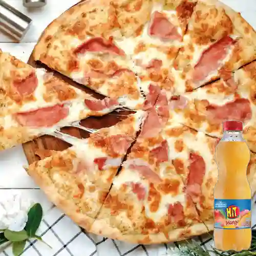 Combo Pizza Jamón y Queso + Hit Mango 500 ml
