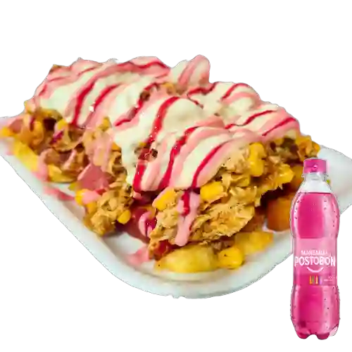Combo Salchipapa Montañero + Postobón Manzana 250Ml