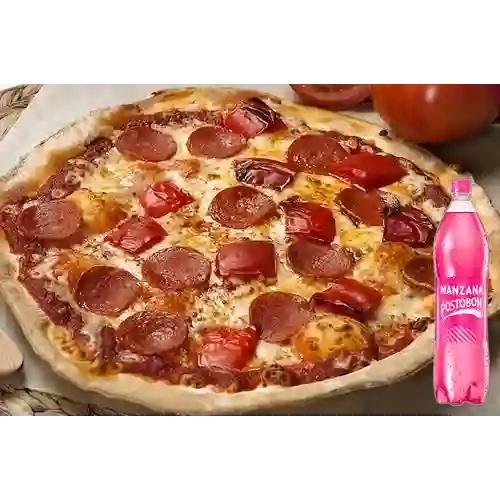 Combo Pizza de Pepperoni + Postobón Manzana 1.5 L