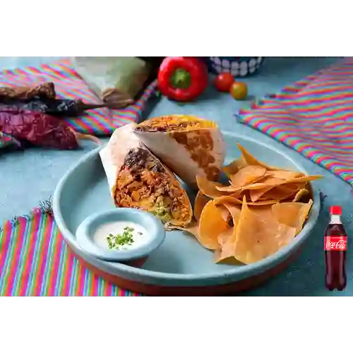 Combo Burrito de Tinga de Pollo + Cocacola Orig 400 ml