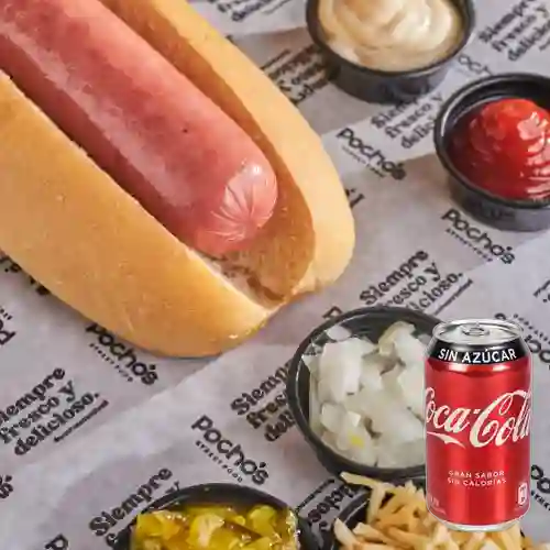 Combo Perro Americano + Coca Cola Zero 235 ml Lata