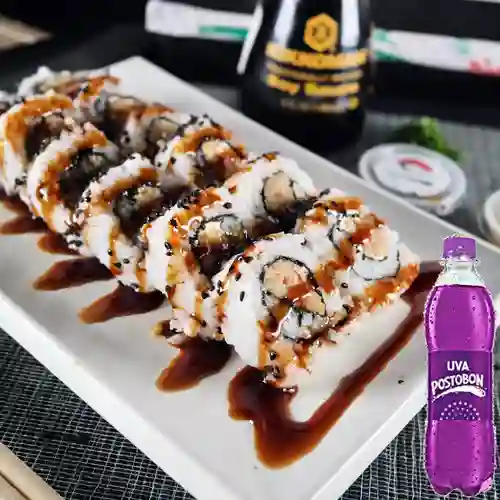 Combo Salmón Skin Roll + Uva Postobon 250 ml