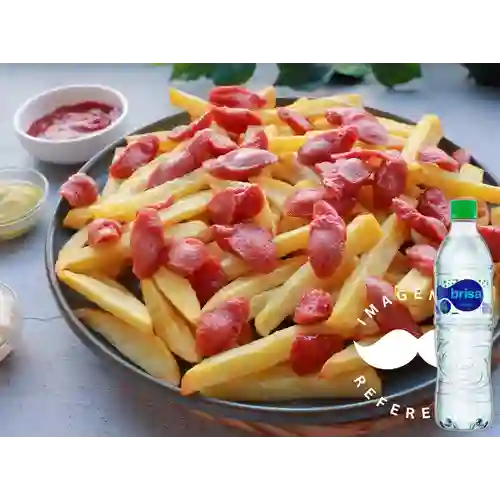 Combo Salchipapas + Agua con Gas 600ml