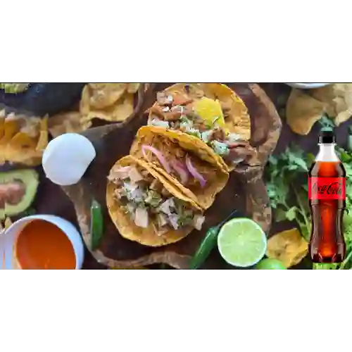 Combo ¡Orden De 3 Tacos! + Coca-Cola ZERO 400ml