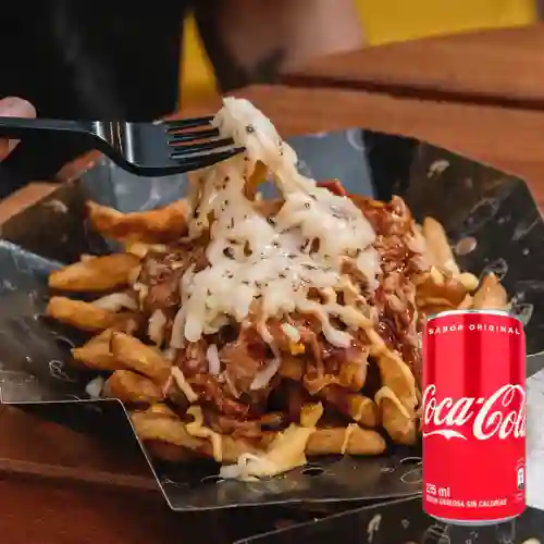 Patatas Express Cerdo Caramelizado +CocaCola Org Lata 235ml