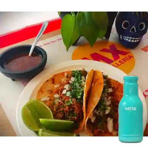 Combo Tacos de Birria + Hatsu Azul 400 ml