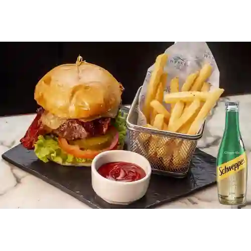 Combo Hamburguesa de Res + Schweppes Ginger Ale 300ML