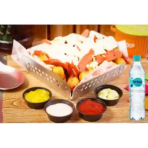 Combo Salchipapa Grande Gratinada +Brisa S/gas 600ML