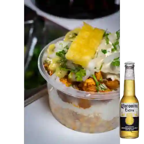 Combo Esquites Al Pastor + Cerveza Coronita