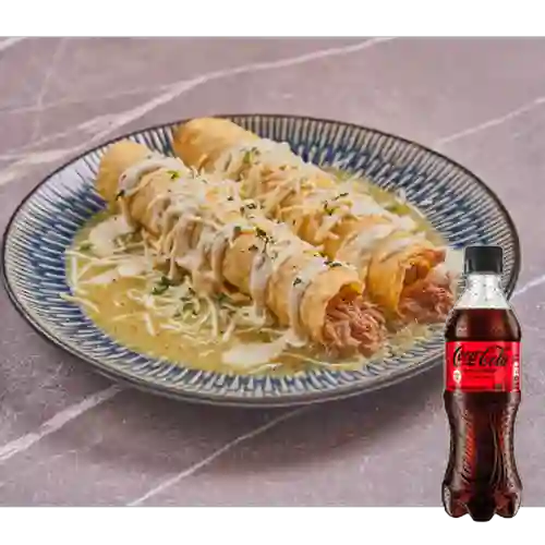 Combo Flautas Ahogadas + Coca Cola Sin Azúcar 400 ml