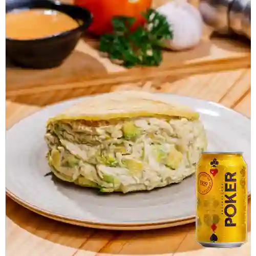 Combo Arepa Reina Pepiada + Poker 355 ml