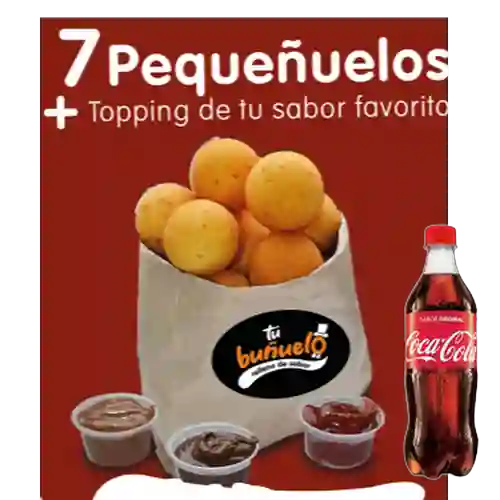 Combo 7 Pequeñuelos +Topping Bocadillo + Cocacola Orig 500 ml