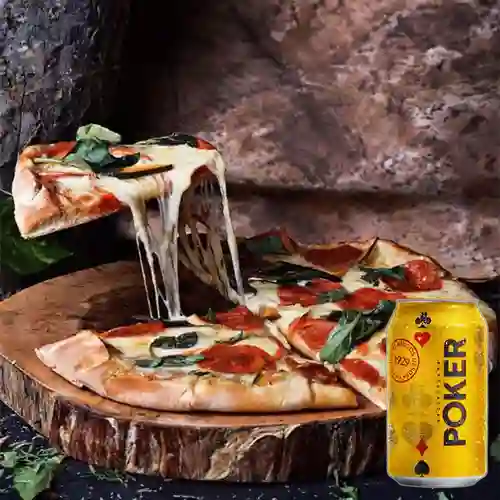 Combo Pizza de Pepperoni&Queso + Poker Lta 330ml