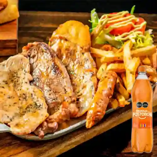 Combo Tabla Mixta 3 Carnes + Naranja Postobon 1.5 L