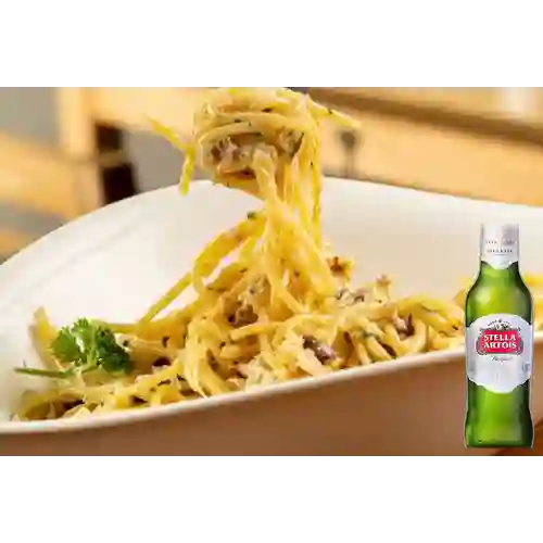 Combo Pasta Carbonara + Stella Artois Bot. 330ml