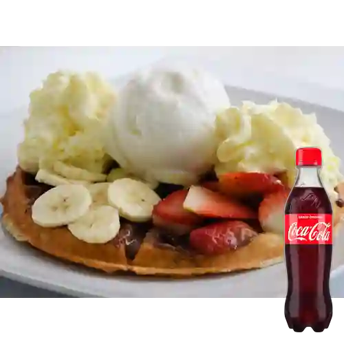 Combo Waffle Nutella,Banano&Fresas +Cocacola 400ml
