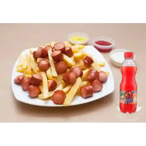 Combo Salchipapa Sencilla + Hit Tropical 500 ml
