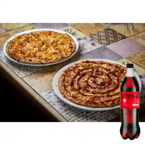 Combo 2 Pizzas Medianas + Coca-Cola Sin Azúcar 1.5Lt