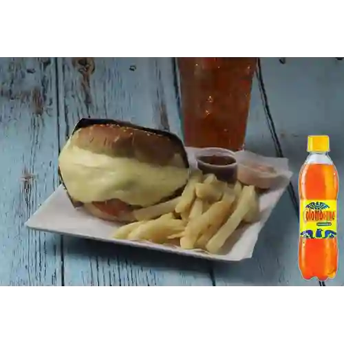 Combo Hamburguesa Res + Colombiana 400 ml