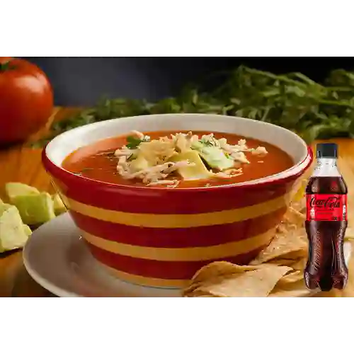 Combo Sopa de Tortilla Mexicana + Coca Cola Sin Azúcar 400 ml