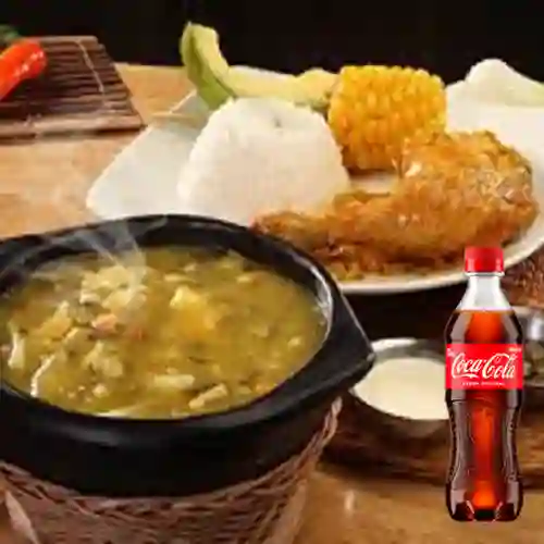 Combo Ajiaco con Pollo + Coca Cola Original 400 ml