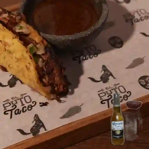 Combo Taco Quesabirria + Chela que Te Cagas