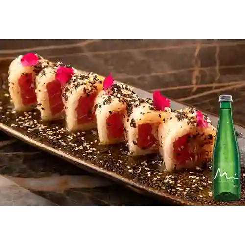 Sushi Tuna Crab Trufado 6pz +Manantial c/Gas 300ml