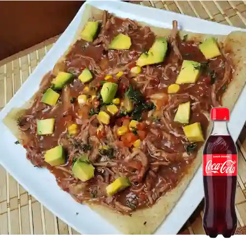 Combo Crepe Cerdo Mechado- Americano + Cocacola Orig 400 ml