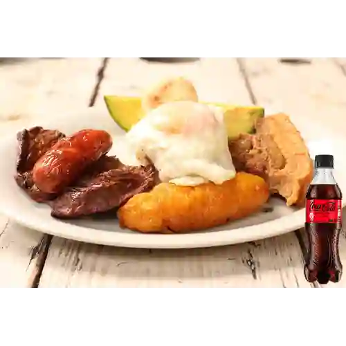 Combo Bandeja Paisa + Coca Cola Sin Azúcar 400 ml