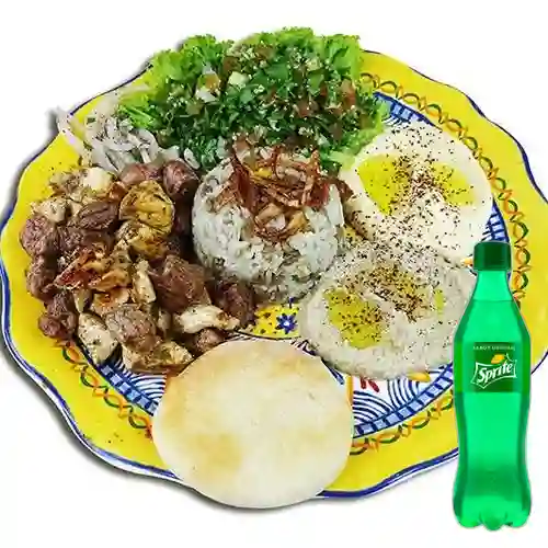 Combo Plato Shawarma + Sprite Lima Limón 500 ml