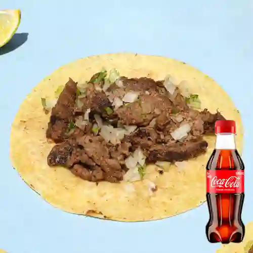 Taco de Arrachera X3 Unidades +Cocacola Org 250ML
